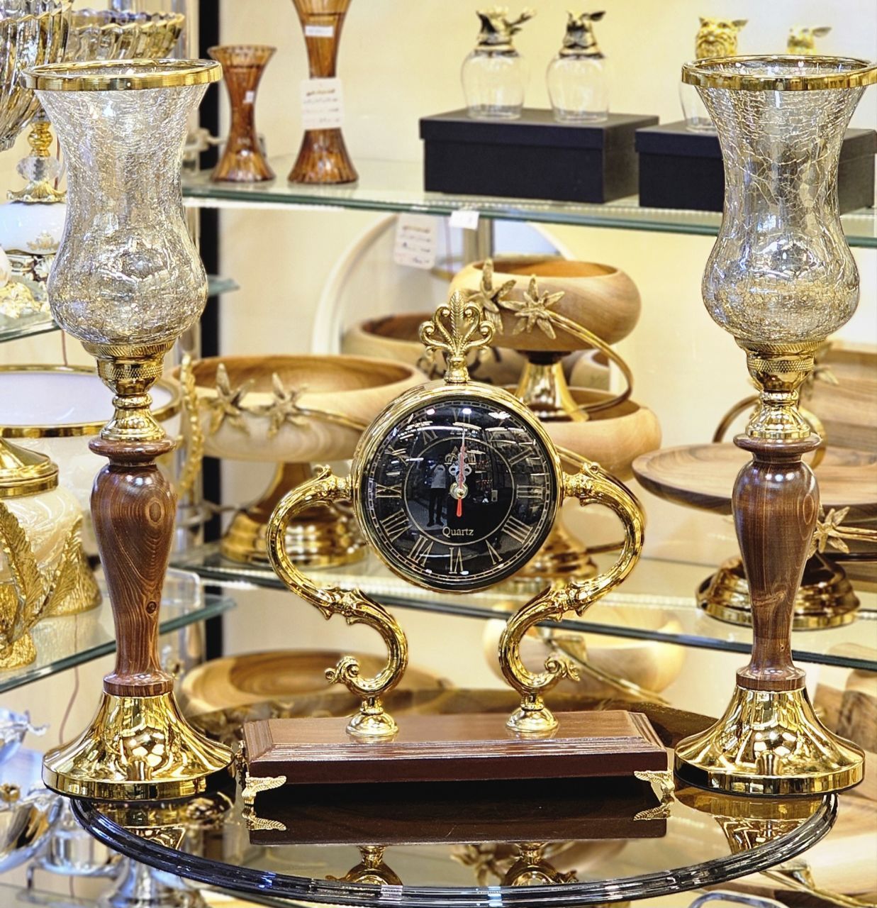 شمعدان ساعت  چوبی در ۳طرح