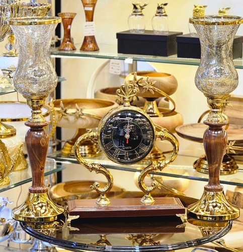 شمعدان ساعت چوبی در ۳طرح