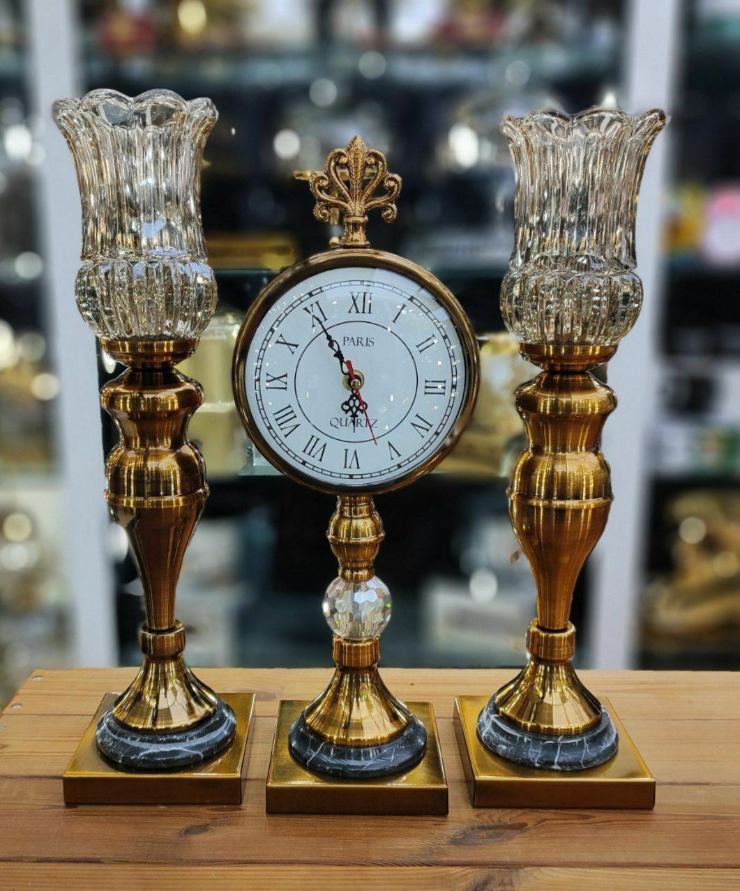 شمعدان ساعت پایه سنگی
