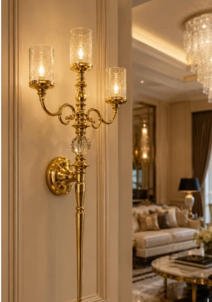 دیوارکوب ۳شعله  استیل