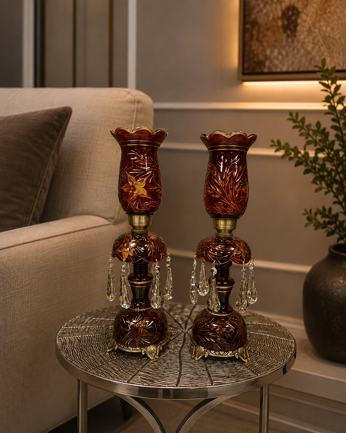 شمعدان رومیزی آویز دار