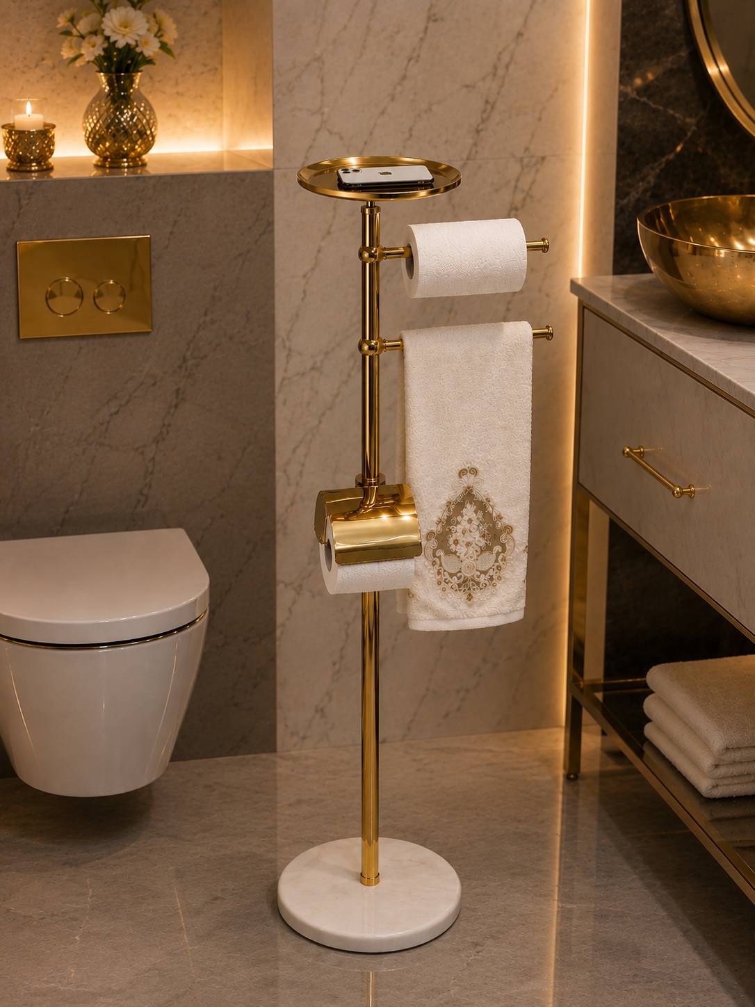 استند ایستاده سرویس بهداشتی پایه سنگی