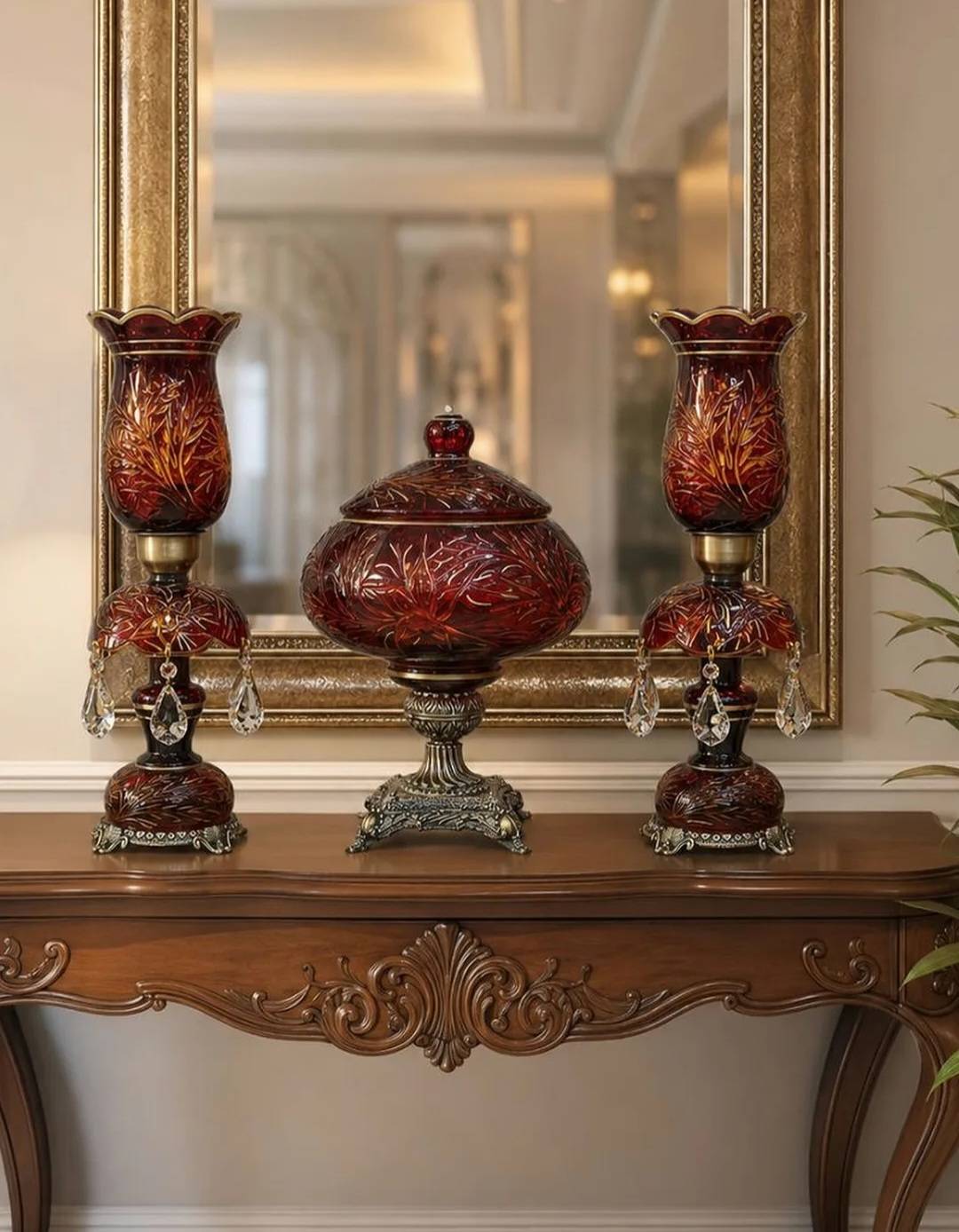 شمعدان و شکلات خوری جذاب قرمز